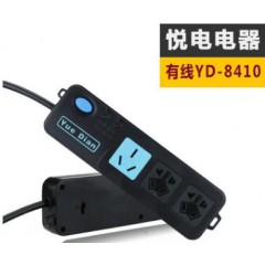 悅電大功率4000W排插座 轉(zhuǎn)換器 接線板 排插3米YD-8410 插排黑色
