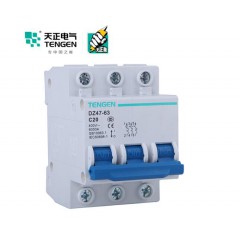 天正電氣（TENGEN） 空氣開關 3P C 20A 4.5KA 01060020302 DZ47-63 微型斷路器