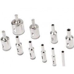10PC件套開孔器6-30mm 佛珠修圓打磨器金剛石玻璃開孔器鉆頭