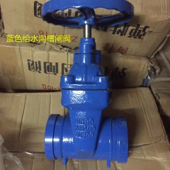 Z85X-16藍色給水溝槽閘閥 卡箍式彈性軟密封閘閥