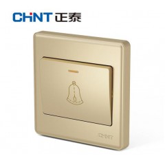 正泰(CHNT)開(kāi)關(guān)插座面板86型暗盒 五孔家用開(kāi)關(guān)二三插座面板 7M至愛(ài)系列香檳金弱電 門鈴開(kāi)關(guān)