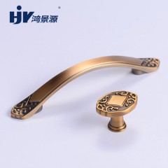 鴻景源新中式金色鋅合金輕奢衣柜門家具柜子拉手抽屜把手裝修五金