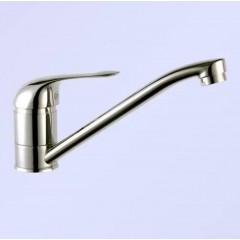 全銅單孔冷熱水洗菜盆水槽廚房水龍頭長嘴旋轉(zhuǎn)廚房龍頭老式龍頭