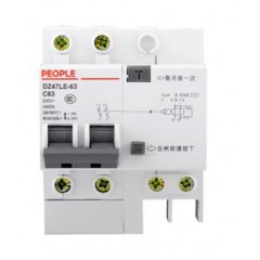 人民漏電保護(hù)器DZ47LE家用空氣開(kāi)關(guān)斷路器帶漏電保護(hù)三相四線電器 2P