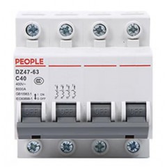 人民電器（PEOPLE）空氣開(kāi)關(guān)DZ47-63小型斷路器 空開(kāi)電閘三相 4P 25A